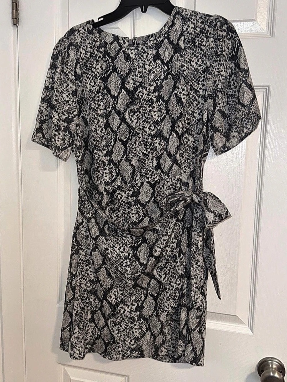 blu pepper Snake Print Tie-Waist Mini Dress NWT